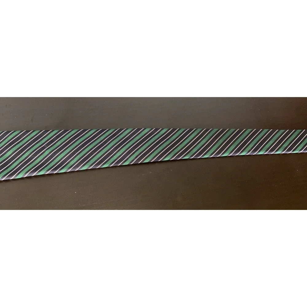 Brooks Brothers Makers Silk Necktie Mens Tie Blue Green Stripe Vintage Regent‎